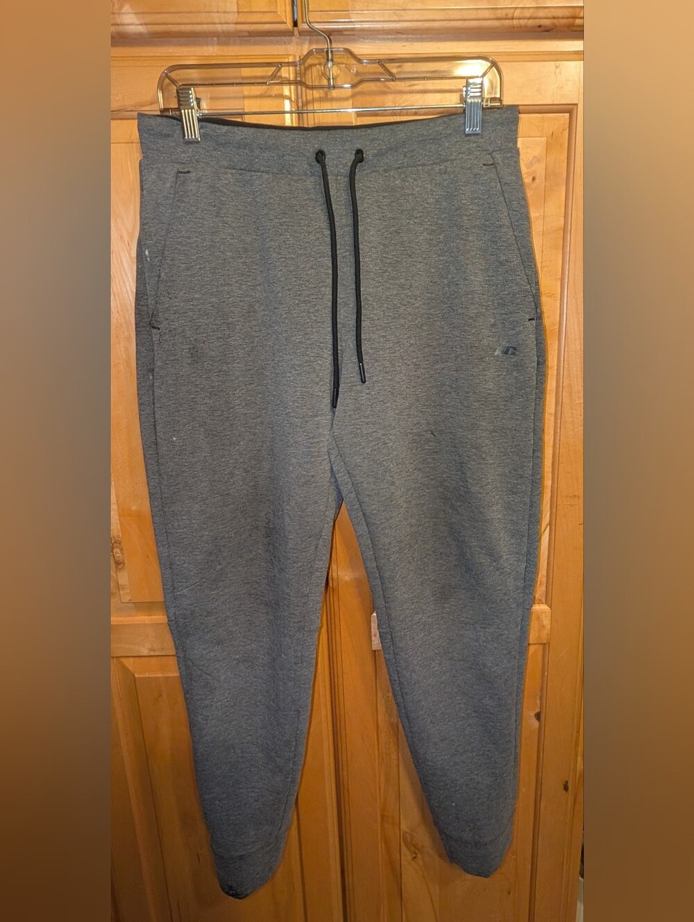 Men's Gray Fleece Jogger Sweatpants with Drawstring